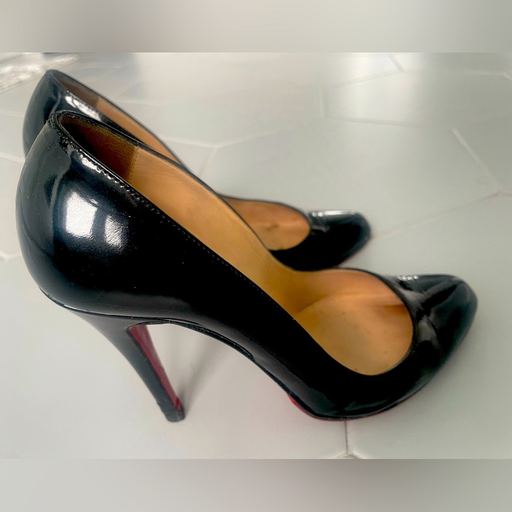 Christian Louboutin black patent Pigalle heels